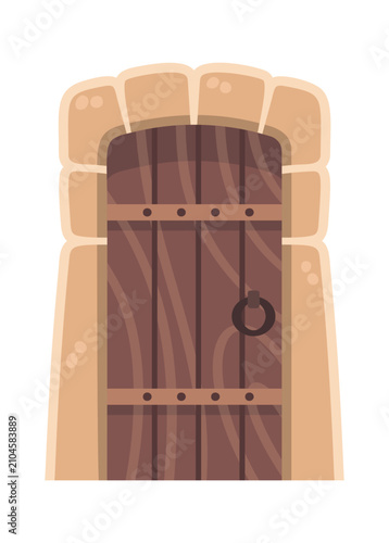 Door Medieval Castle Entrance Cartoon Style