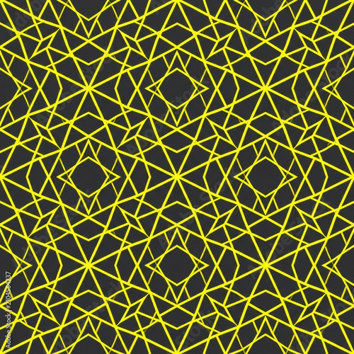 Geometric Yellow Line Pattern on Dark Gray Background