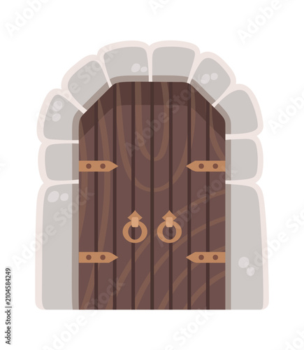 Door With Stone Arch Medieval Cartoon