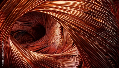 close up image of golden brown copper wire beautiful background