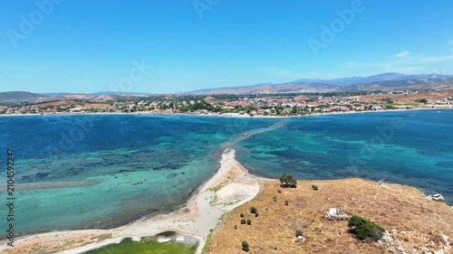Beautiful Small Island in the Aegean Sea | 4K Aerial Drone Footage | Turkey