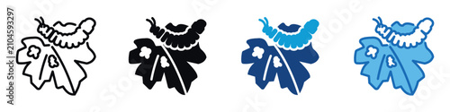 Bild auf Leinwand Caterpillar Damage Icon Set Multiple Style Of
