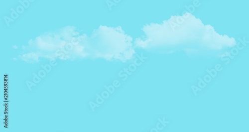 Obraz na plátne Soft white clouds floating in a clear bright blue summer sky background