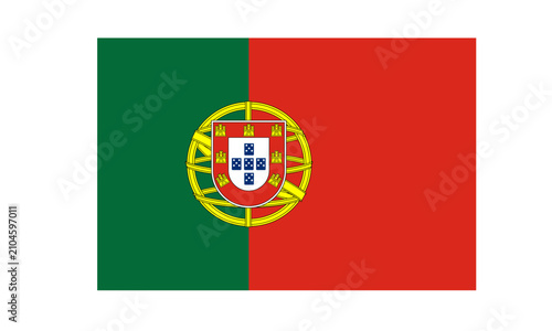 Flag of Portugal. Portugal national flag vector illustration.