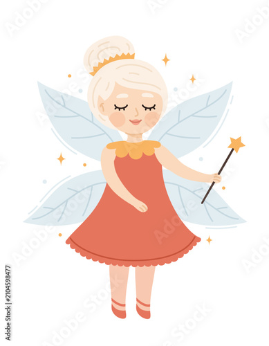 A cute fairy with a magic wand.