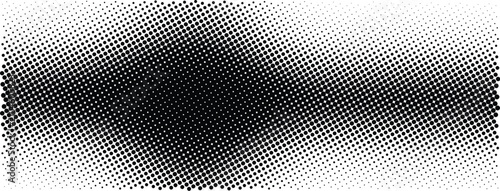 Black and white halftone dot gradient pattern with horizontal fade