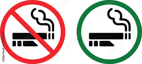 Obraz na płótnie No Smoking Icon featuring no smoking, no vaping, smoking area, prohibition signs, allowed symbols, safety regulations, and public health awareness in editable vector designs