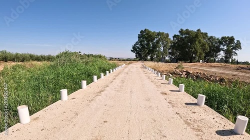 Via de la Plata, small bridge over a stream before Guillena, province of Seville, Andalusia, Spain