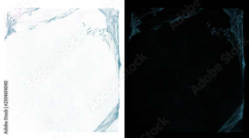 Schilderij op canvas Crumpled plastic wrap texture overlay, transparent cling film background on whit