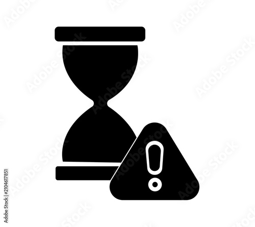 Time Warning Hourglass Deadline Alert Flat Vector Icon for Expiration Countdown Risk Management and Business Notification