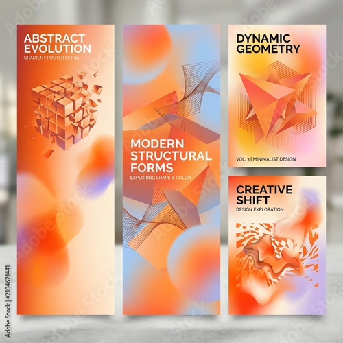 Abstract Geometric Design Collection: Dynamic Forms, Fractal Evolution, Modern Structure