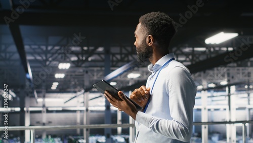 Canvastavla Data center engineer performs system maintenance to ensure optimal performance, while an IT professional reviews diagnostics and applies software patches to improve server hub stability and uptime