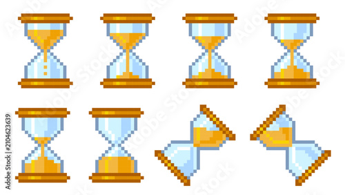 Hourglass Sand Flow Pixel Art