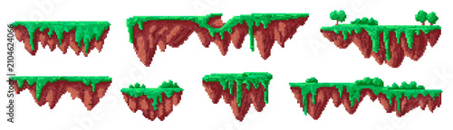 Floating Island Platform Sprite Set