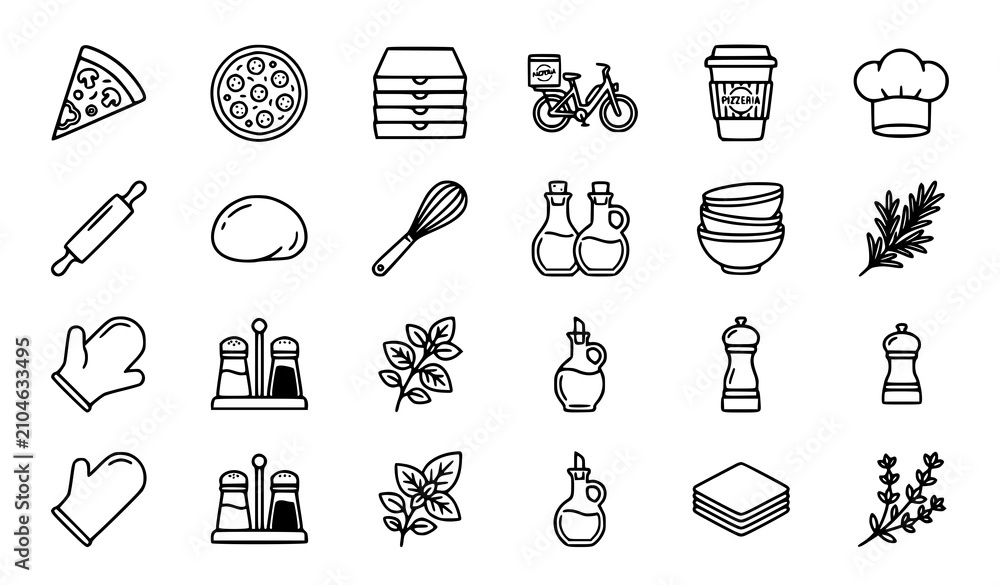 Naklejka premium Pet care outline icons set veterinary dog cat grooming and training vector eps10