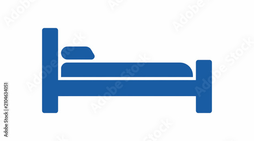 Blue bed icon simple vector illustration on white background