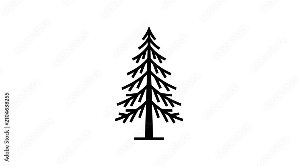 Obraz premium Simple evergreen tree silhouette icon