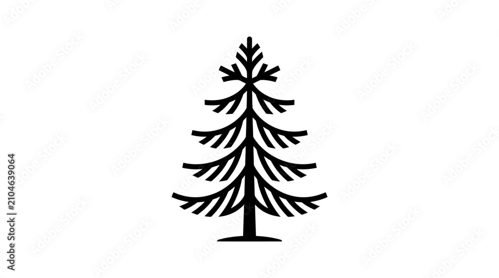 Obraz premium Stylized evergreen tree icon