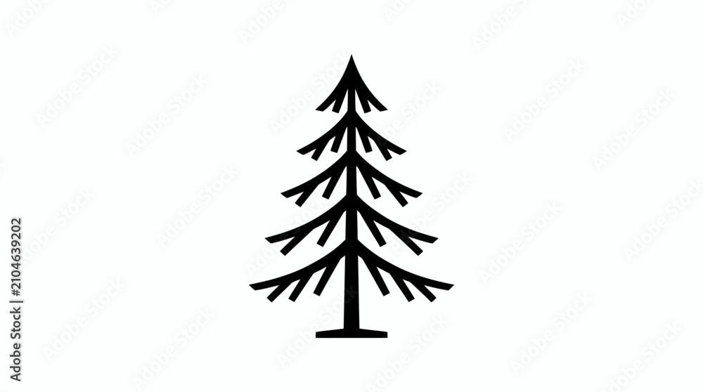 Fototapeta premium Stylized evergreen tree silhouette icon