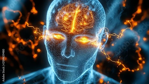 Artificial Intelligence and Human Brain Digital Interface Concept