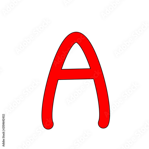 red letter A alphabet