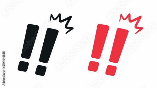 Two pairs exclamation marks red