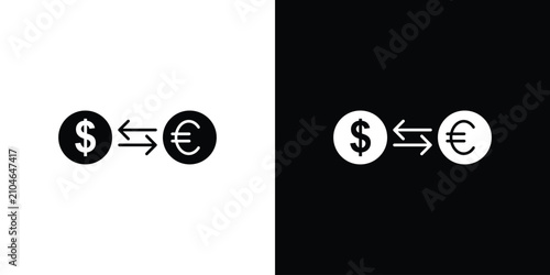 Currency exchange icon outline clipart set. EPS10