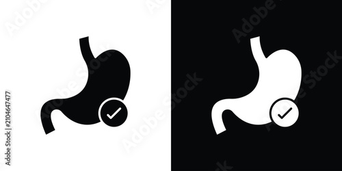 Fotografie Digestion icon outline clipart set. EPS10