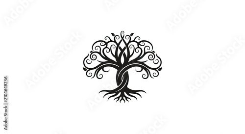 Canvastavla Ornate celtic knot tree of life silhouette.