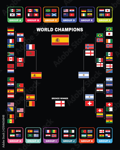 Spain Flag Path Final United States Football 2026 Teams Countries Abstract Football Final Design Vector Illustration
