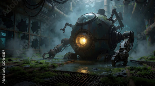 Spherical Robot Exploring an Abandoned Forest