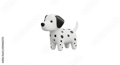 Obraz na płótnie Friendly dalmatian puppy with chubby proportions
