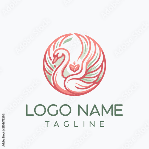 The Swan's Circle of Life. Health Logo Design