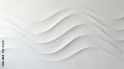 Modern White Plaster Wall Surface Texture with Elegant Architectural Wave Patterns and Soft Ambient Shadows plaster wall texture surface background backdrop wave pattern line curve