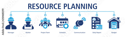 Resource Planning Web Banner web banner icon vector illustration