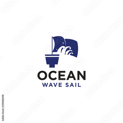 Ocean Wave Logo Vector Simple