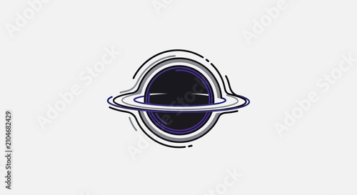 Stylized black hole space portal icon