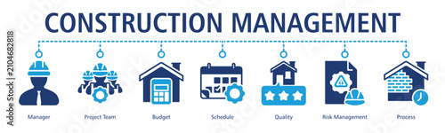 Construction Management Web Banner web banner icon vector illustration