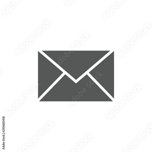 Bilde på lerret Dark silhouette of an open envelope on a white background, representing communic