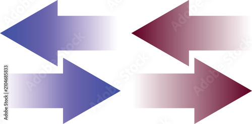 Four gradient arrows pointing left and right