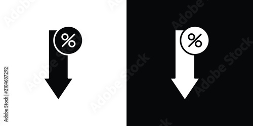 Canvastavla Percent down icon