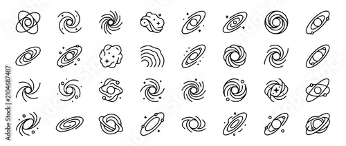 Set of Galaxy and Space Icons