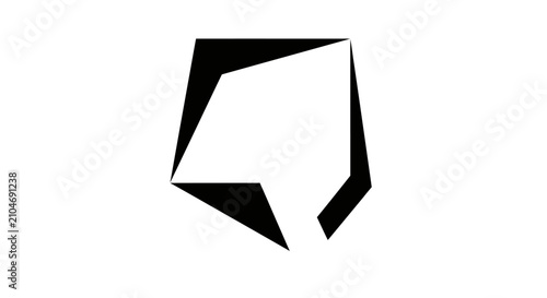 Fotografie Abstract Geometric Pentagonal Shape Logo Icon
