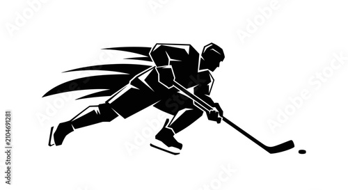 Photography Fast Ice Hockey Player Silhouette Graphic