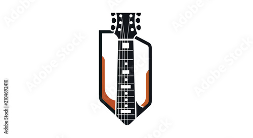 Quadro su tela Stylized guitar headstock and fretboard musical logo
