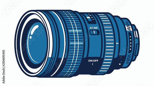 Fotografía Professional Digital Camera Lens Isolated on White Background with Optical Zoom