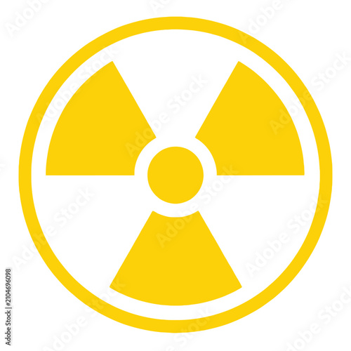 Bild auf Leinwand Radioactive symbol, caution warning sign, radioactivity danger hazard icon, nucl