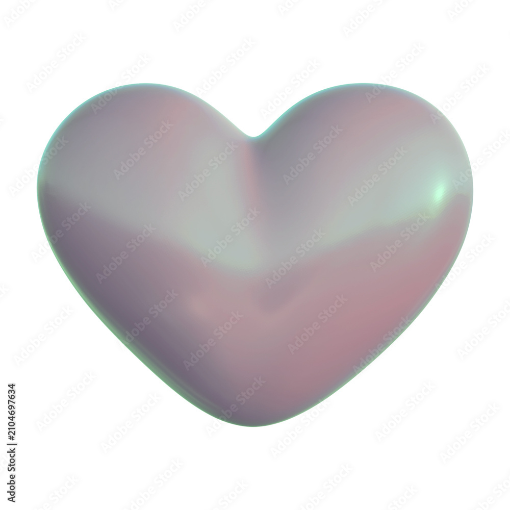 Fototapeta premium 3D Heart Icon Isolated on Transparent Background
