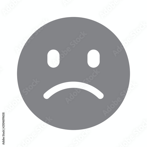 Photography Sad face icon, negative emotion symbol, unhappy emoticon, face with frown, expre