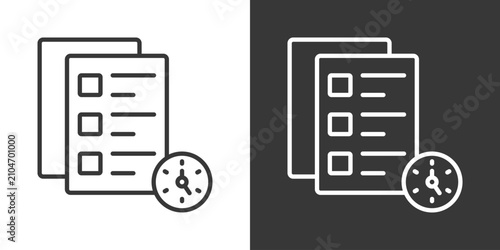 Photos Task Queue Icon Set Vector Collection Isolated In Black And White